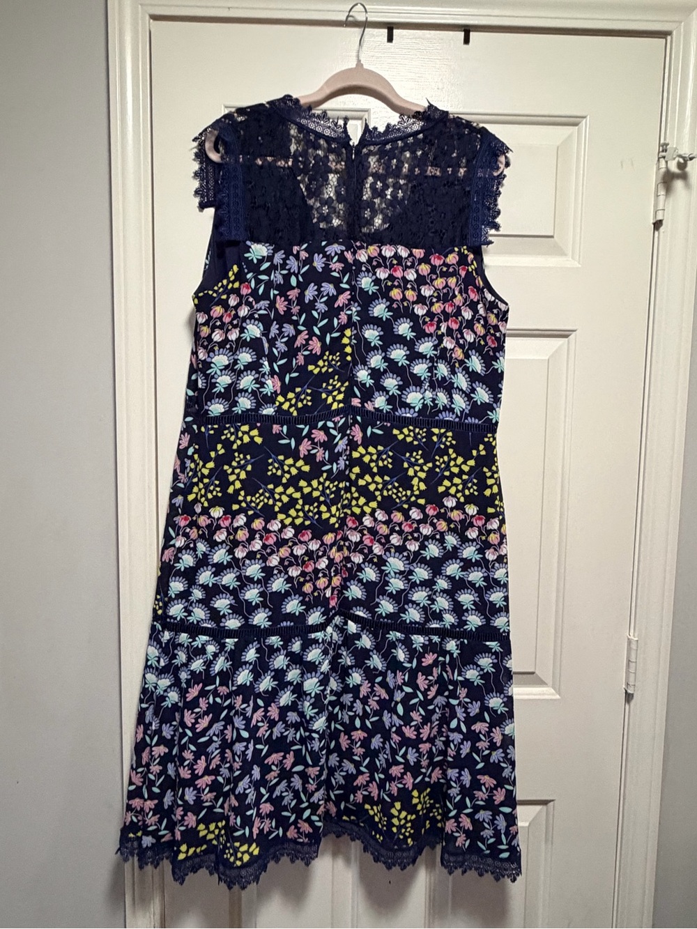 Nanette Lepore Navy Lace-Trim Dress - Picture 2 of 9